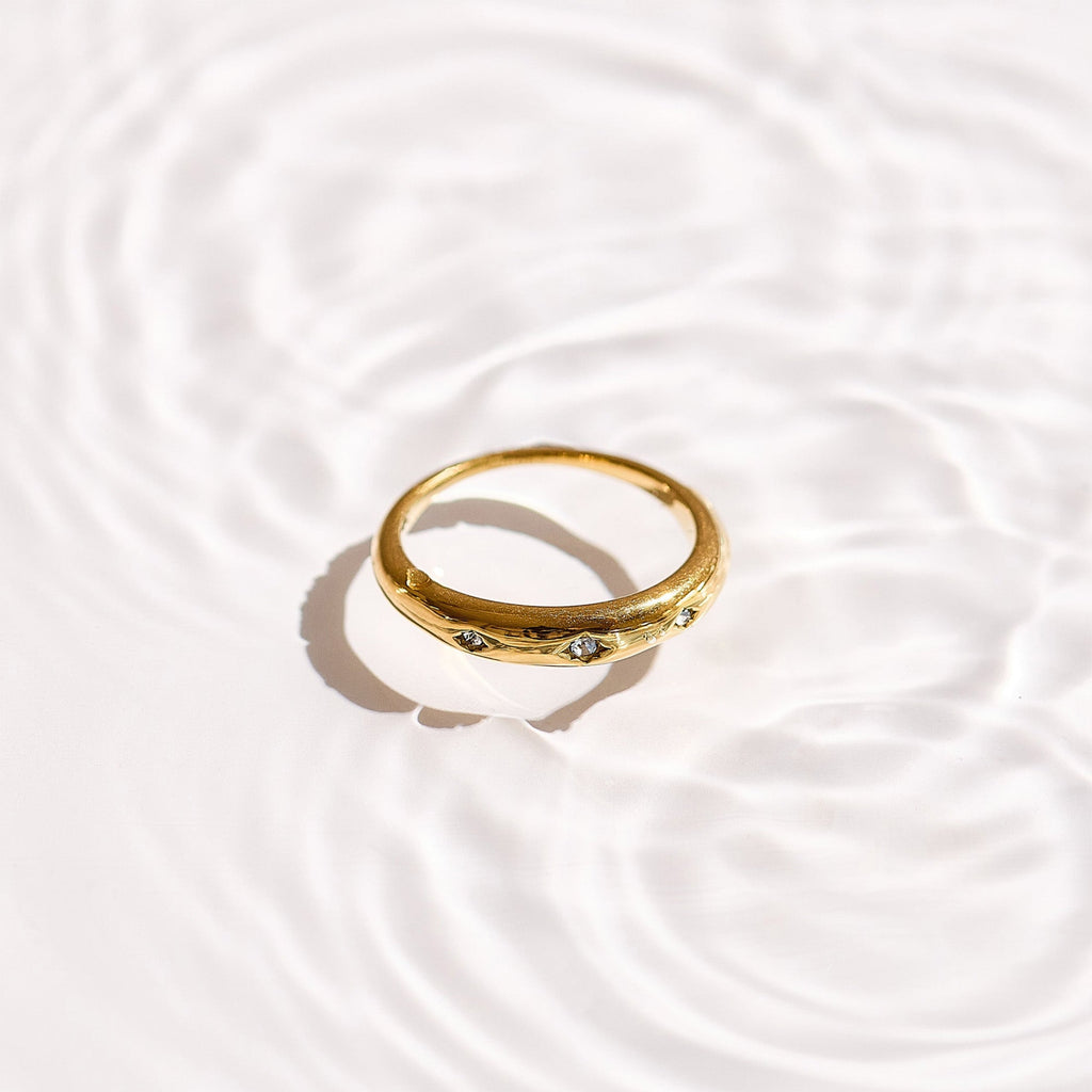 Starburst Crystal Band Ring