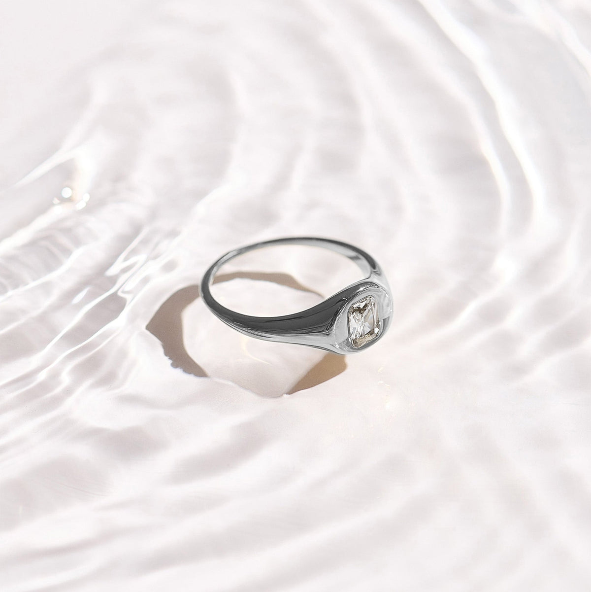 Crystal Cushion Dome Ring