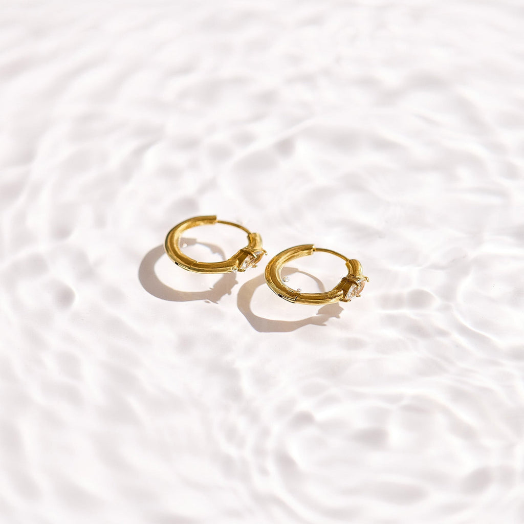 Marquise Crystal Huggie Hoop Earrings