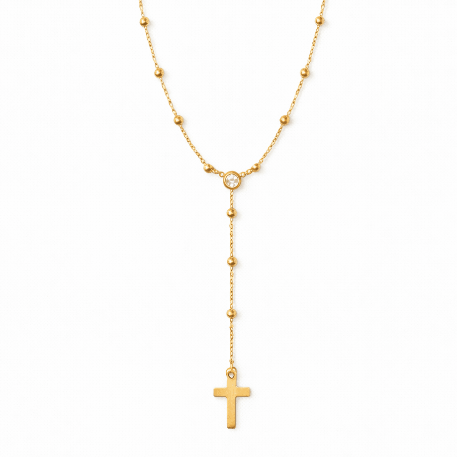 Alessia Lariat Cross Necklace