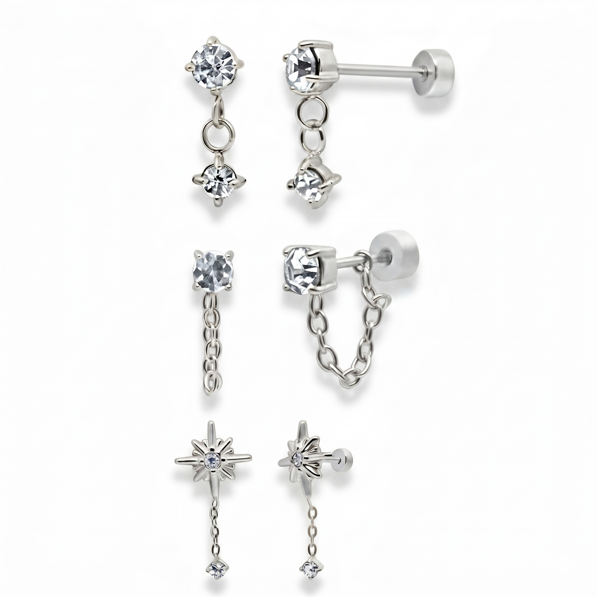 Flat Back Earrings Set Collection - EVRYJEWELS