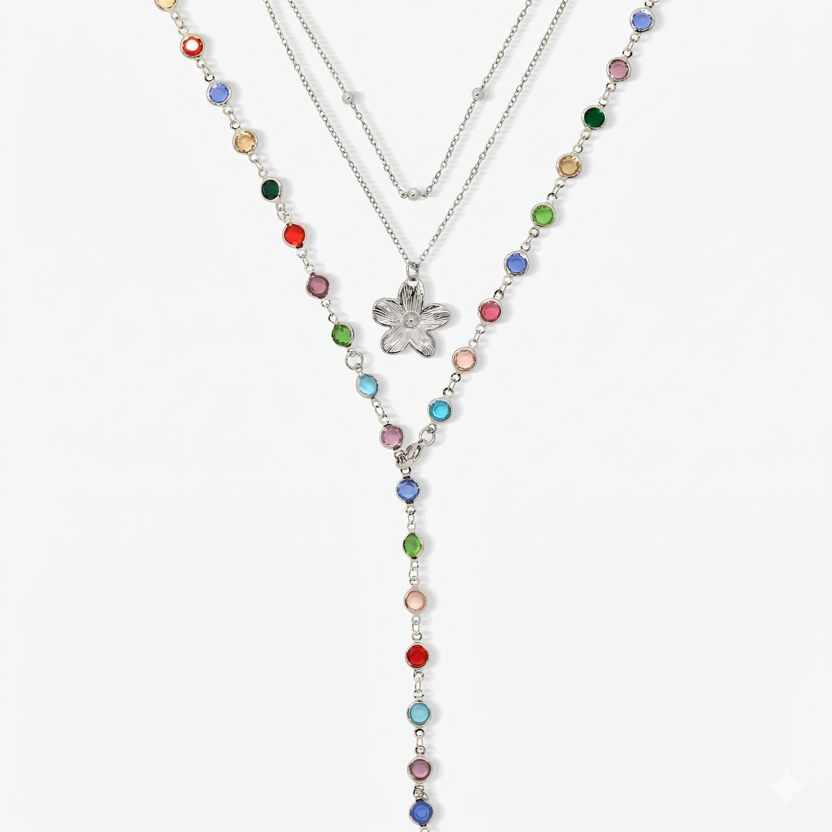 Sunset Glow Rainbow Necklace Set