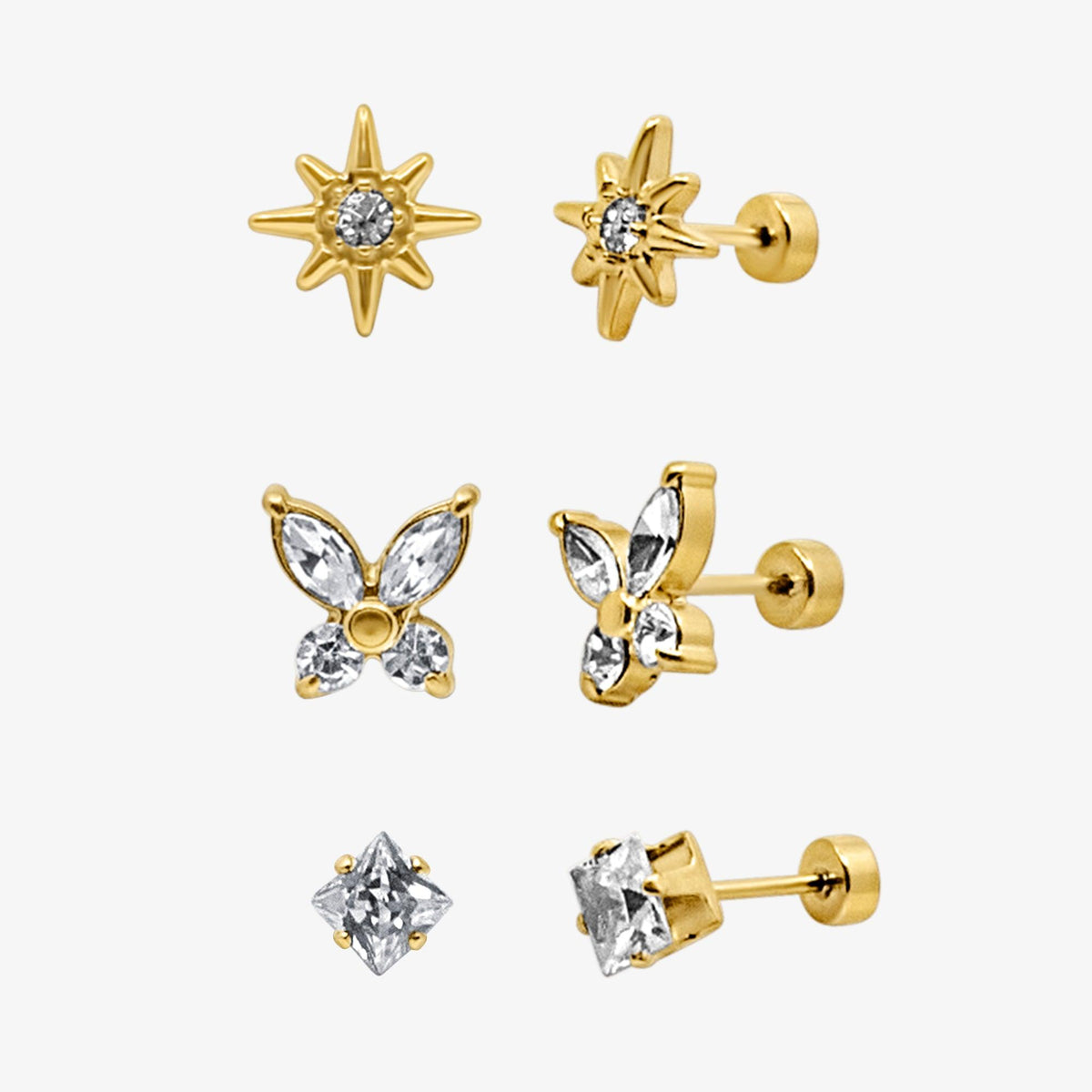 Flat Back Earrings Set Collection - EVRYJEWELS
