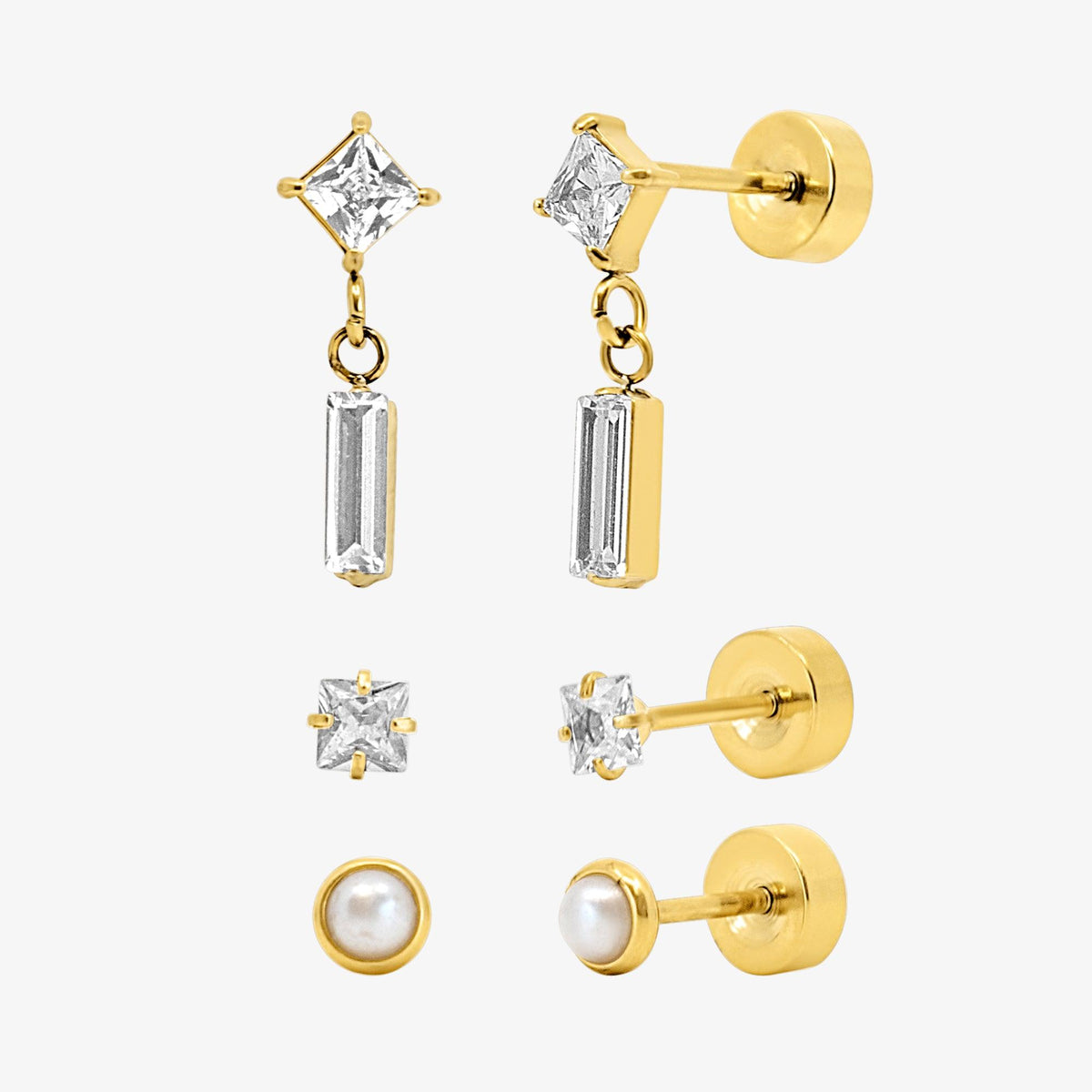 Flat Back Earrings Set Collection - EVRYJEWELS